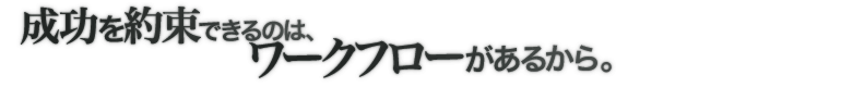 成功を約束できるのは、ワークフローがあるから。